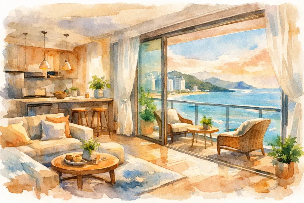 Apartamento mobiliado para alugar em Itapema
